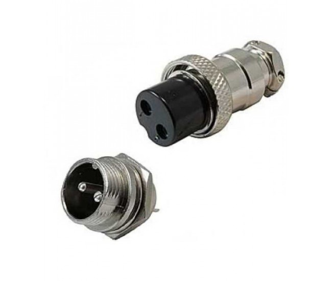 Conector MICROFON MARE 2 Pini set Mama+Tata 20 mm