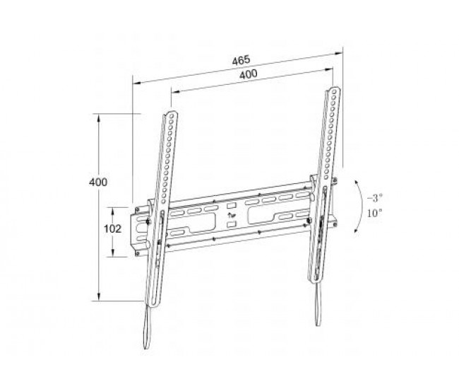 Suport TV LCD inclinabil cu snur de perete 23-60 Well