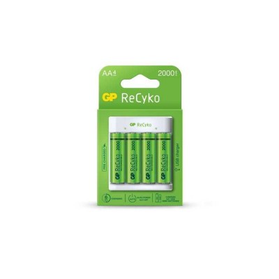 Incarcator E411 AA/AAA R3/R6 NiMH + 4 acumulatori 2000mAh GP ReCyKo GPE411210AAHC-2B4