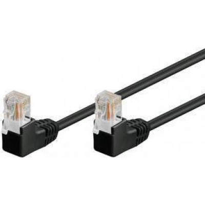 Cablu patch UTP CAT5e RJ45 2x 90 grade 2m negru Goobay