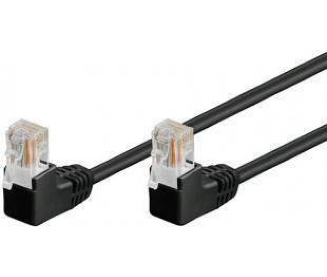 Cablu patch UTP CAT5e RJ45 2x 90 grade 2m negru Goobay