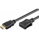 Cablu prelungitor HDMI tata - HDMI mama v1.4 4K High Speed Ethernet contacte aurite 2m Goobay