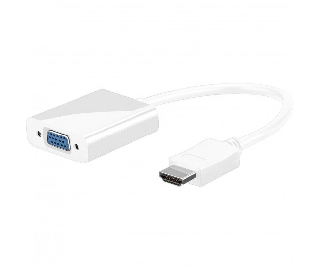 Cablu adaptor HDMI la VGA inclusiv audio alb Goobay