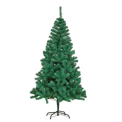 Brad de Craciun artificial cu suport inclus Flippy, 120 cm, 240 ramuri/varfuri, material plastic, suport clasic, fara iluminare, utilizat pentru interior/exterior, verde