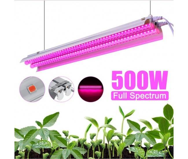 Lampa dubla pentru cresterea plantelor Flippy, 50 cm, T5, tehnologie LED, nu afecteaza plantele, potrivit pentru intregul ciclu de crestere, multicolor