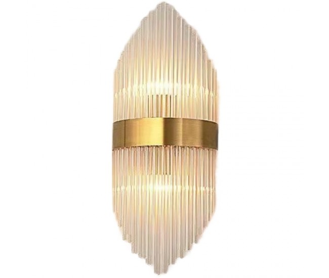 Aplica de Perete, Flippy, pentru Interior, din Otel Inoxidabil si Sticla, LED, Auriu, 45x18 cm