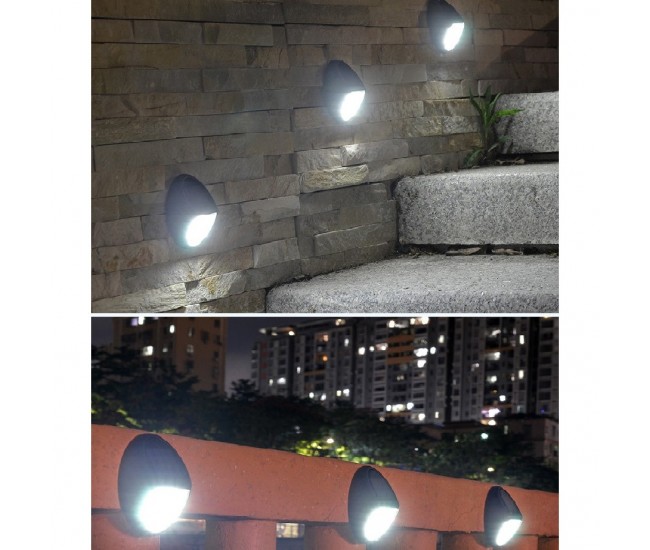 Aplica solara LED pentru perete Flippy, in forma ovala, 10 LED-uri, lumina puternica, IP65, 12 x 7.5 cm, 1.2 V, 300 mAh, autonomie 8-10 ore, alb rece