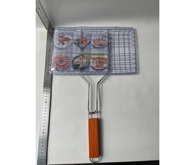 Gratar pentru Peste si Carne, Flippy, Suprafata Utila 32x19 cm, Otel Inoxidabil, Portabil, Argintiu