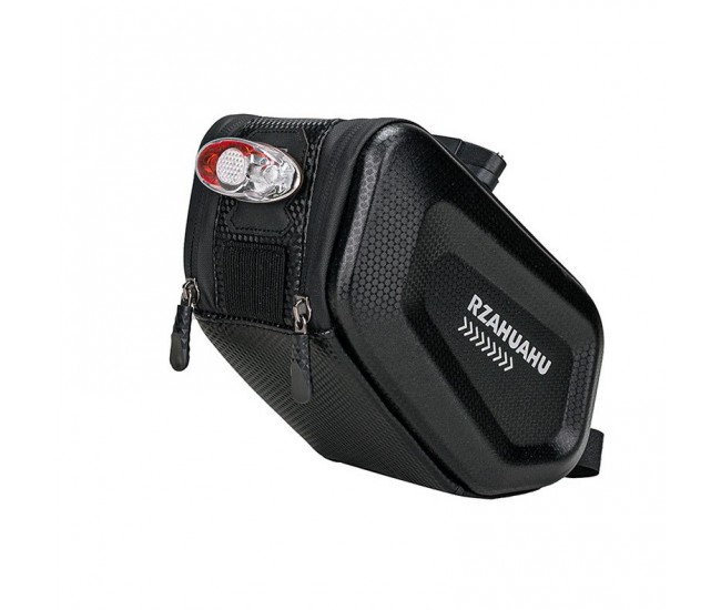 Borseta pentru bicicleta Flippy, Hard Shell, material piele artificiala si carbon, 20x12x11.5 cm, prindere de sa, capacitate 2L, impermeabila, negru