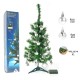 Brad Artificial Impodobit, 60 cm, suport plastic cu instalatie luminoasa 20 LED alb cald + 20 globuri argintii incluse, Flippy