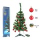 Brad Artificial Impodobit, 60 cm, suport plastic cu instalatie luminoasa 20 LED alb cald + 20 globuri rosii incluse, Flippy