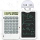 Calculator de Mana Reincarcabil cu Tabla de Scris, Flippy, Calculator Portabil, Ecran LCD, Afisaj cu 12 Cifre, Ecran de 15 cm, Culoare Alb