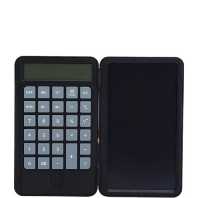 Calculator de Mana Reincarcabil cu Tabla de Scris, Flippy, Calculator Portabil, Ecran LCD, Afisaj cu 12 Cifre, Ecran de 15 cm, Culoare Negru