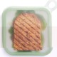 Caserola pentru sandwich Flippy, din silicon si polipropilena, portabil, usor de curatat, capac anti-scurgere, reutilizabil, 15.5 x 15.5 x 2.5 cm, verde