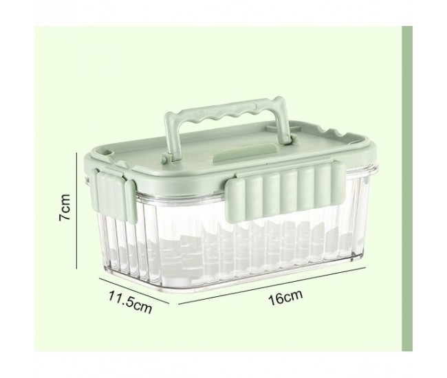 Caserola portabila pentru mancare fresh Flippy, 550 ml, furculita pentru fructe, 7 x 11.5 x 16 cm, capac detasabil pentru congelator, etans, spatiu pentru tacamuri, maner, material plastic, rezistent la temperaturi ridicate, transparent