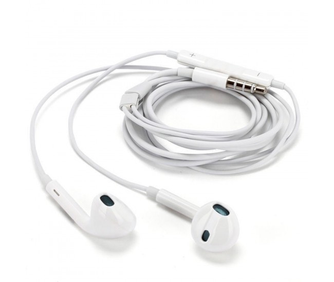 Casti Audio In-Ear, cu Microfon si cu Port Jack 3.5 mm, 1m, telecomanda pentru apeluri/volum. Flippy WUW-R31 Alb