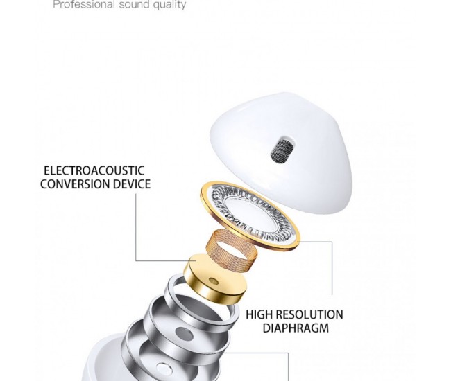 Casti Audio cu Microfon si cu Port Lightning WUW-R32 Alb