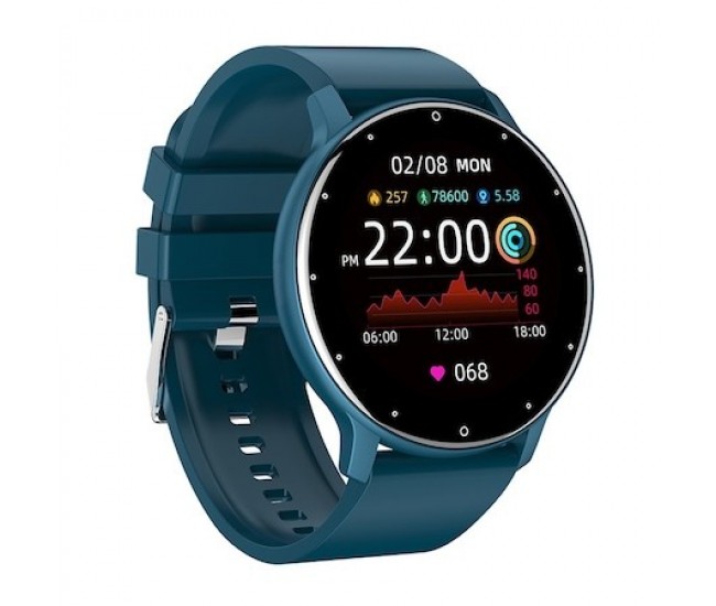 Ceas smartwatch si bratara fitness Flippy ZL02D, oxigen, ritm cardiac, pedometru, notificari, IP67, Compatibil cu Android/iOS, vibratii, multi sport, Albastru inchis