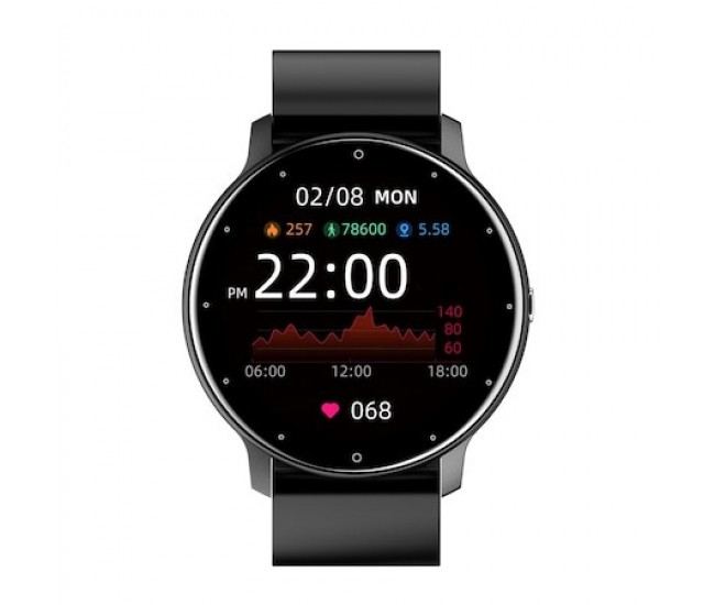 Ceas smartwatch si bratara fitness Flippy ZL02D, oxigen, ritm cardiac, pedometru, notificari, IP67, Compatibil cu Android/iOS, vibratii, multi sport, Negru