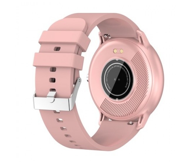 Ceas smartwatch si bratara fitness Flippy ZL02D, oxigen, ritm cardiac, pedometru, notificari, IP67, Compatibil cu Android/iOS, vibratii, multi sport, Roz