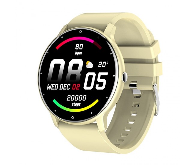 Ceas smartwatch si bratara fitness Flippy ZL02D, oxigen, ritm cardiac, pedometru, notificari, IP67, Compatibil cu Android/iOS, vibratii, multi sport, Galben