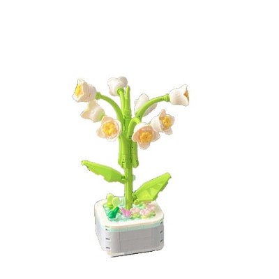 Set de Constructie Lacramioara in Ghiveci, Flippy, 4 Ani, Ornament Creativ, 17.1x6.2 cm, Alb