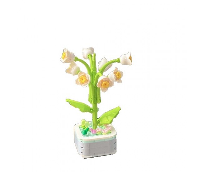 Set de Constructie Lacramioara in Ghiveci, Flippy, 4 Ani, Ornament Creativ, 17.1x6.2 cm, Alb