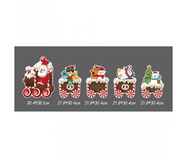 Christmas card light-up train - Christmas train K model - including 10 poles