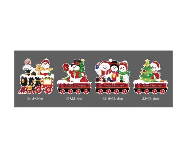 Christmas card light-up train - Christmas train M - with 8 poles