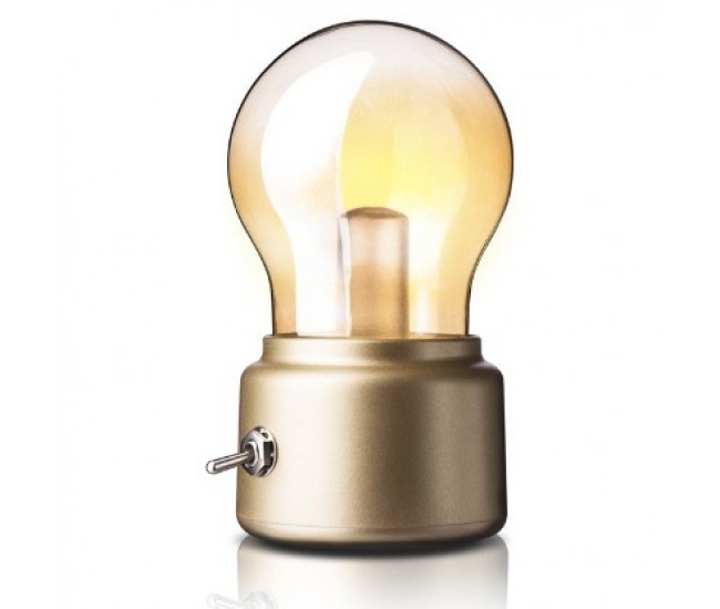 Lampa LED Decorativa sub forma de Bulb, Retro pentru interior, Bej/ Transparent, lumina Calda, Flippy