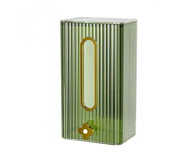 Cutie suport servetele eleganta Flippy, cu montare pe perete sau dulap, material plastic dur, 21.3 x 8.7 x 12 cm, verde