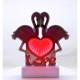 Decoratiune Luminoasa cu Baterii/Cablu Neon Flamingo Love 20 cm Alb Rece