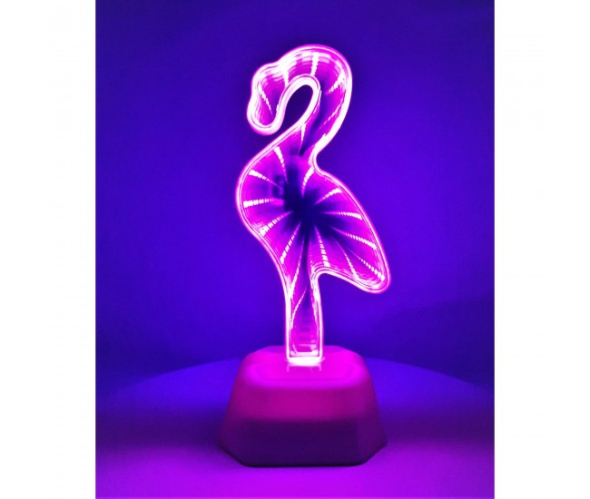 Decoratiune Luminoasa cu Baterii/USB Neon Model Flamingo 20 cm Mov