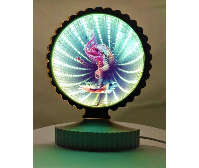 Decoratiune Luminoasa cu Cablu USB Model Flamingo Alb Rece 17 cm