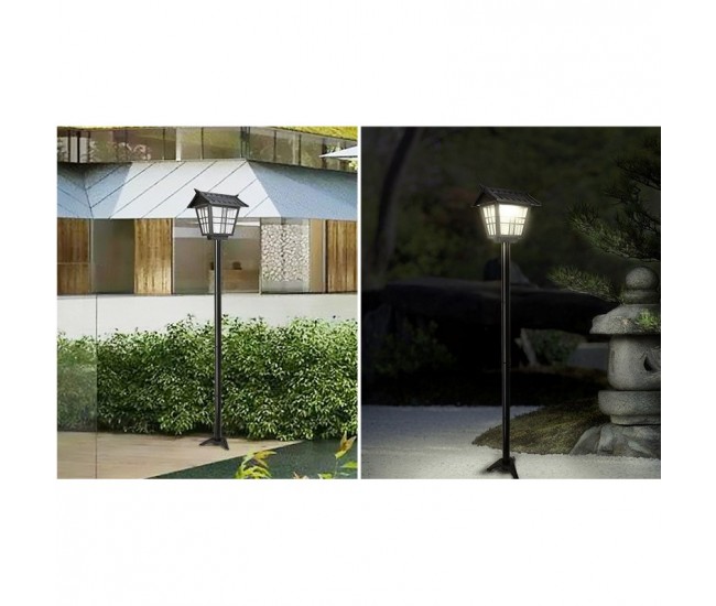 Lampa solara de tip stalp pentru gradina, Flippy, Alb Rece