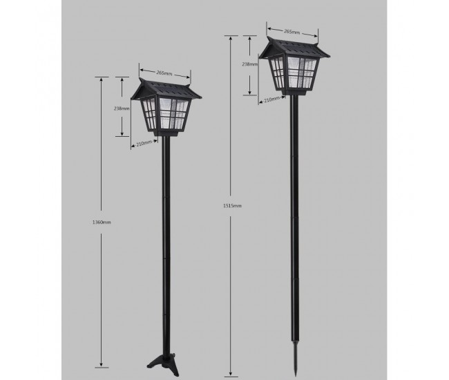 Lampa solara de tip stalp pentru gradina, Flippy, Alb Rece