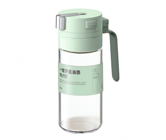 Dispenser pentru Ulei, Flippy, Deschidere si Inchidere Automata a Rezervorul, cu Inductie Gravitationala, 550 ml, 12x7.6x20.5 cm, Verde