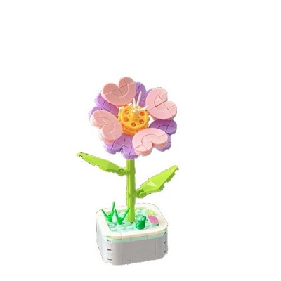 Set de Constructie Floare in Ghiveci, Flippy, 4 Ani, Ornament Creativ, 17x6.2 cm, Multicolor