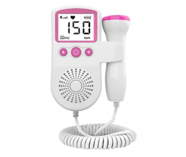 Doppler Pregnancy Monitoring Stethoscope Smart Fetal Heart Rate Monitor - Pink