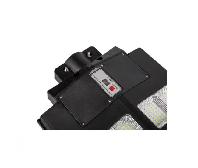 Lampa solara stradala Flippy, cu telecomanda, senzor de miscare si lumina, suport prindere, 480 LED-uri, IP65, ABS, 15AH, 300W, temperatura culoare 6500K, 44.6x34.8x7.2 cm, autonomie 10-12 ore, negru