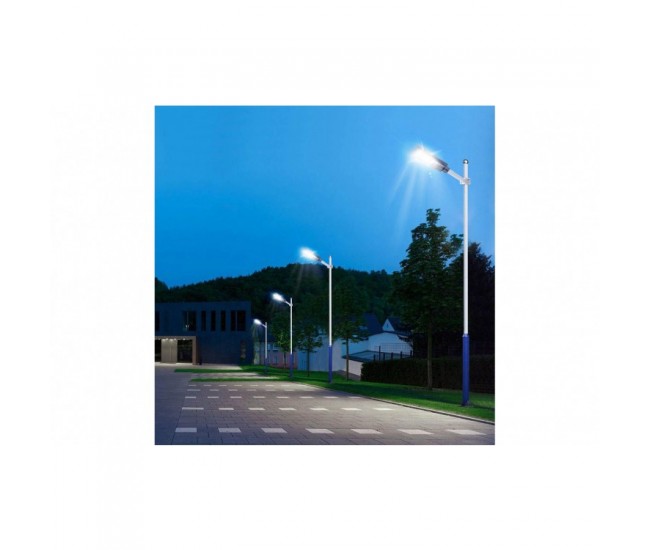 Lampa solara stradala Flippy, cu telecomanda, senzor de miscare si lumina, suport prindere, 144 LED-uri, IP65, ABS, 8AH, 150W, temperatura culoare 6500K, 49.5x18.8x5 cm, F6006-150w, autonomie 10-12 ore, negru