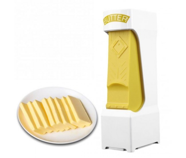 Feliator manual de unt Flippy, material plastic, design usor si practic, 20x6x8.5 cm, Butter Cutter, alb