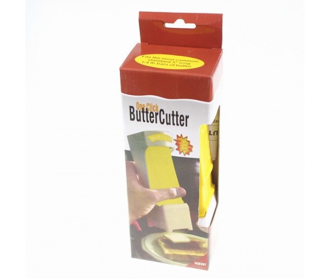 Feliator manual de unt Flippy, material plastic, design usor si practic, 20x6x8.5 cm, Butter Cutter, alb