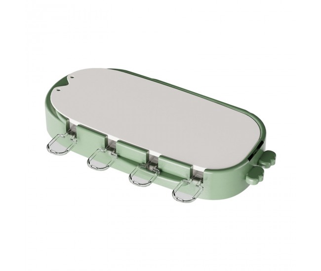 Forma pentru inghetata Flippy, 4 compartimente, forme cu animalute, materialsilicon si ABS, 21 x 12.8 x 3cm, verde