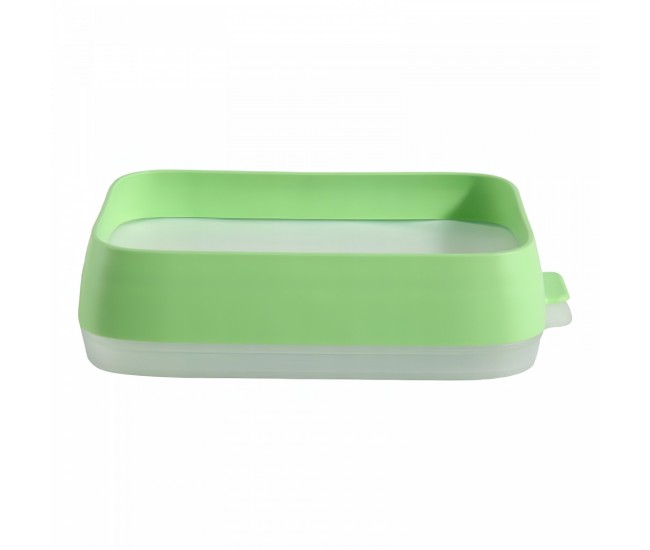 Recipient de Depozitare Alimente, Flippy, Etans, pentru Frigider, din Plastic, Mentinere Proaspata, Reutilizabil, Rezistent la Temperaturi Extreme, 22x14.7x5 cm, Verde