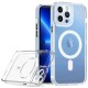 Husa protectie Flippy pentru iPhone 14 Mag Safe, 2 in 1 incarcare si magnet, Silicone, Transparenta