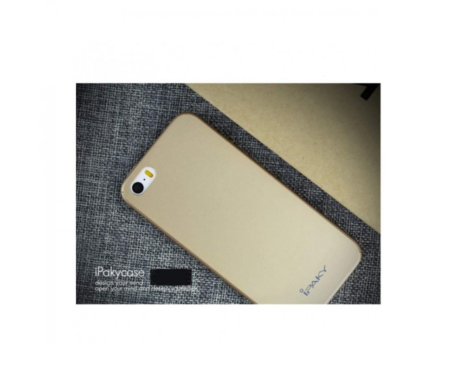 Husa Apple iPhone 5/5S/SE IPAKY Full Cover 360 Auriu cu Folie Cadou