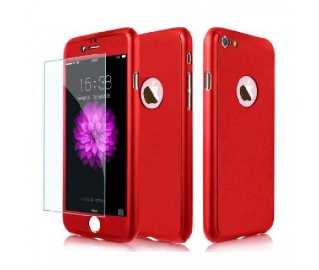 Husa Apple iPhone 6/6S IPAKY Full Cover 360 Rosu + Folie Cadou