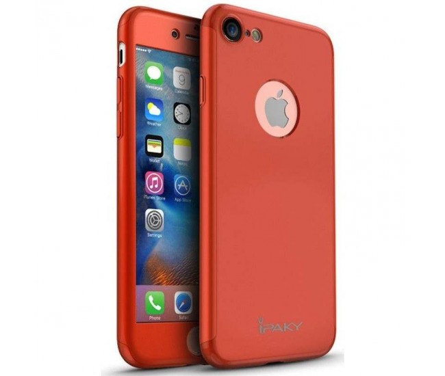 Husa Apple iPhone 6/6S IPAKY Full Cover 360 Rosu + Folie Cadou