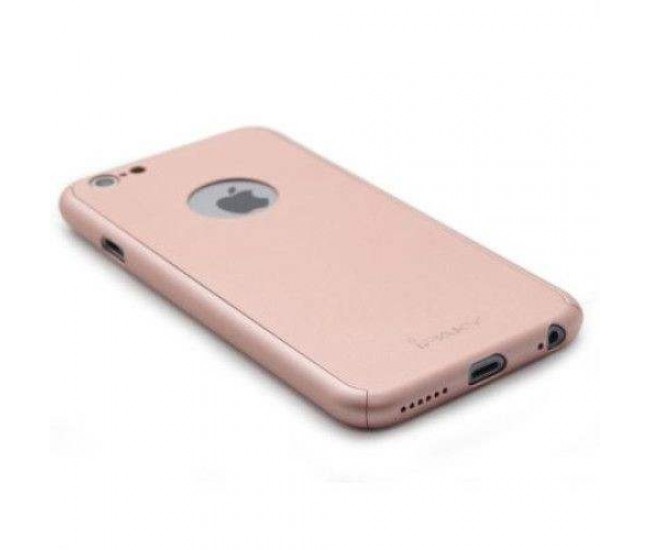 Husa Apple iPhone 6/6S IPAKY Full Cover 360 Roz Auriu + Folie Cadou